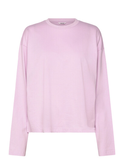 Monki Long Sleeved Cotton T Shirt Pink S