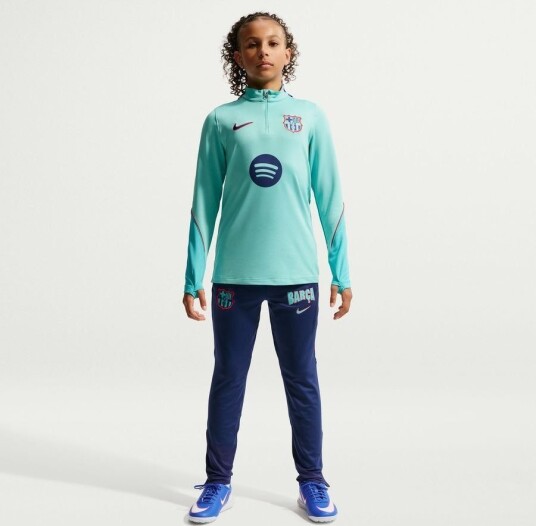 Barcelona Treningsbukser Dri FIT Strike 3.   Blå/Grønn frost Barn   Nike størrelse S: 128 137 cm