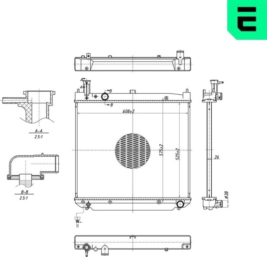 Radiator, motorkjøling ERA 673171 Radiator, motorkjøling ERA 673171