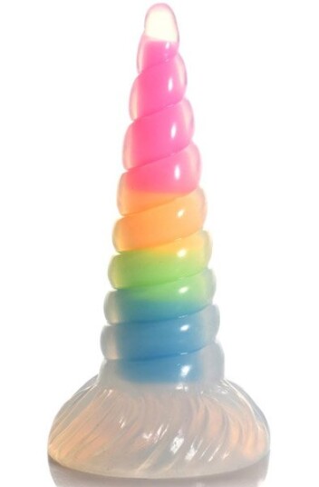 Luminescent Rainbow Silicone Dildo 20 cm