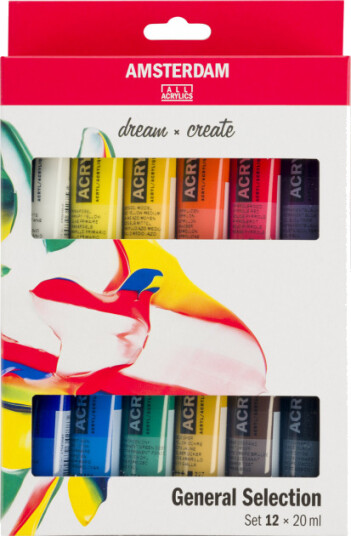 Amsterdam Akrylfarge Standard Set 12 x 20 ml