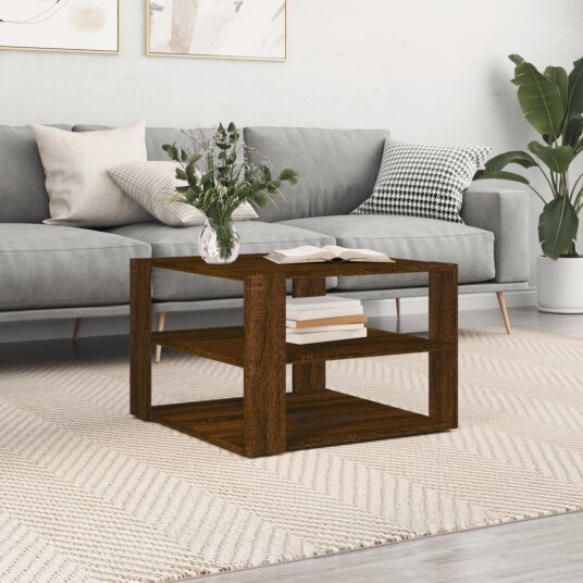  Salongbord brun eik 59,5x59,5x40 cm konstruert tre 834256