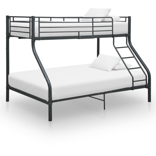 vidaXL Køyeseng ramme svart metall 140x200 cm/90x200 cm