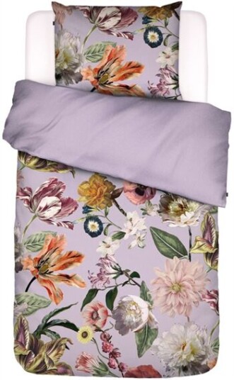 Essenza Sengetøj - 140x200 cm - Filou Lilac - Lilla - 2 i 1 design - 100% bomuldssatin - Essenza