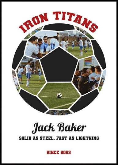 Football Ball Photo Collage Personal 2 Plakat Plakat / 50x70cm Football Ball Photo Collage Personal 2 Plakat Plakat / 50x70cm