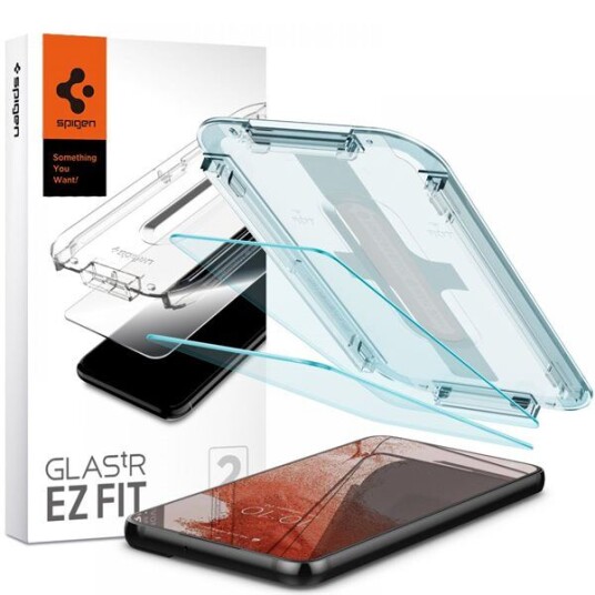 Spigen Glas.tR Ez Fit Skjermbeskytter til Samsung Galaxy S22 - 2-pakning