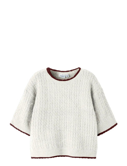 name it Nkfkiras Ss Knit White 122-128