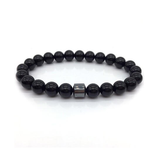Trendy armbånd svarte steiner og hematitt Trendy armbånd svarte steiner og hematitt