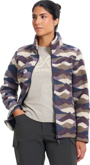 RevolutionRace Dame > Overdeler > Fleece & midlayers Moss Graphic Pile Fleece Jacket Dame Peyote/Nightshade Størrelse:M
