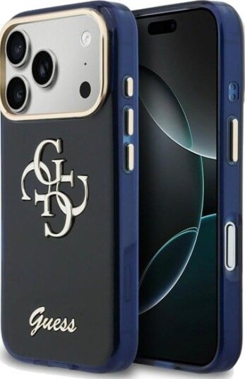 GUESS IML 4G Script Metal Case for iPhone 17 Pro - Blue