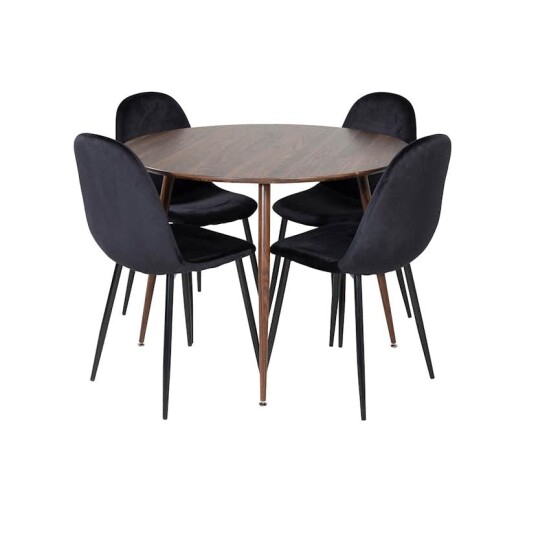Spisegruppe Venture Home Plake med 4 Pobbie Stoler Fløyel Rundt Spisegruppe Venture Home Plake med 4 Pobbie Stoler Fløyel Rundt