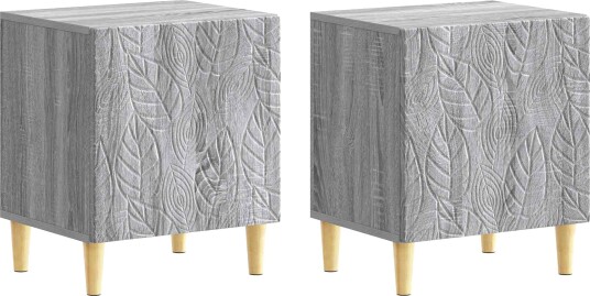  Nattbord 2 pcs Grå Sonoma 43 x 34,5 x 50 cm Konstruert tre