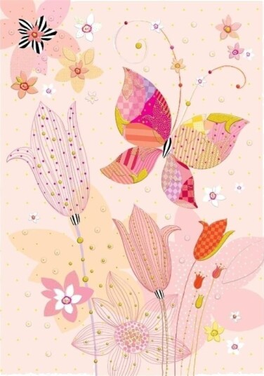 B6 Kort + Konvolutt Butterfly Pink B6 Kort + Konvolutt Butterfly Pink