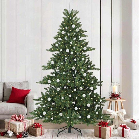 Kunstig sammensatt juletre med 300 LED med stativ 240 cm PVC Kunstig sammensatt juletre med 300 LED med stativ 240 cm PVC