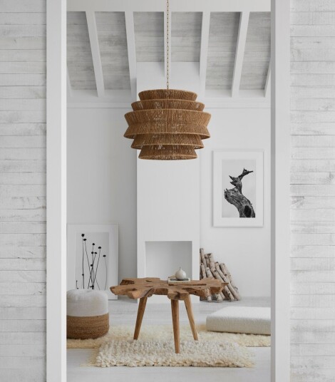 Antigua XL Drum Chandelier Natural Abaca