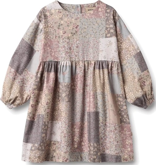 Wheat Dress L/S Herdis PATCHWORK FLOWERS 152