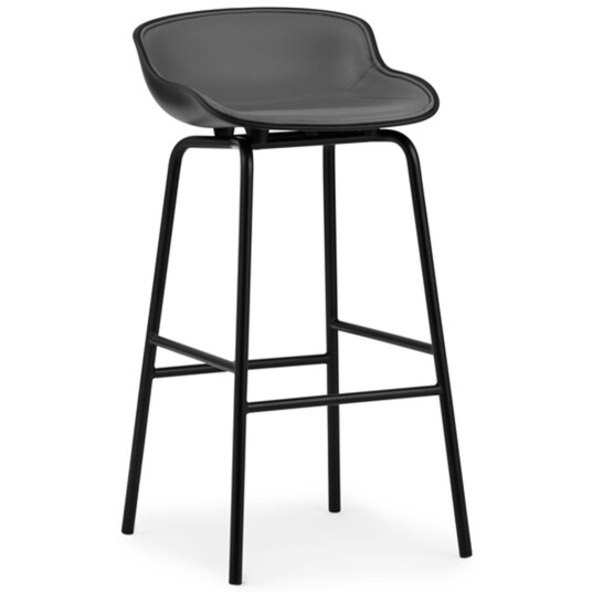 Normann Copenhagen Hyg Barstol 75 cm Polstret Front Svart Skinn