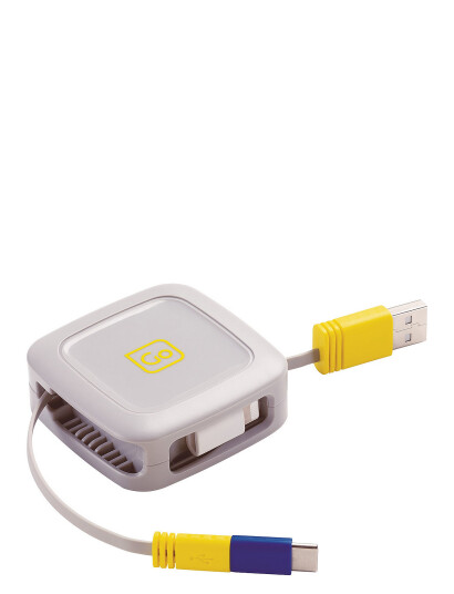 Go Travel 3 In 1 Retractable Connector Cable (1M) - White - ONE SIZE