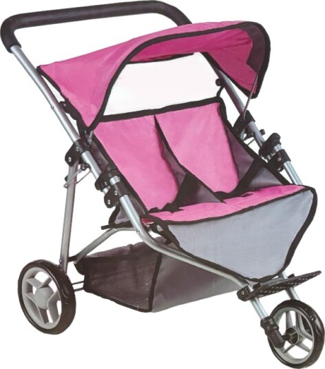 Melobo Tvillingvogn Til Babydukker Lilla / Rosa Melobo Tvillingvogn Til Babydukker Lilla / Rosa