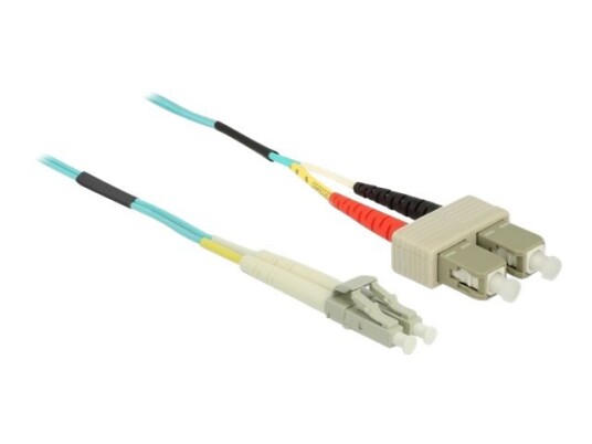 Delock - Nettverkskabel - Lc Multimodus (Hann) Til Sc Multimodus (Hann) - 2 M. - 1,8 Mm - Fiberoptisk - 50 / 125 My - Om3 - Halogenfri - Akvamarin
