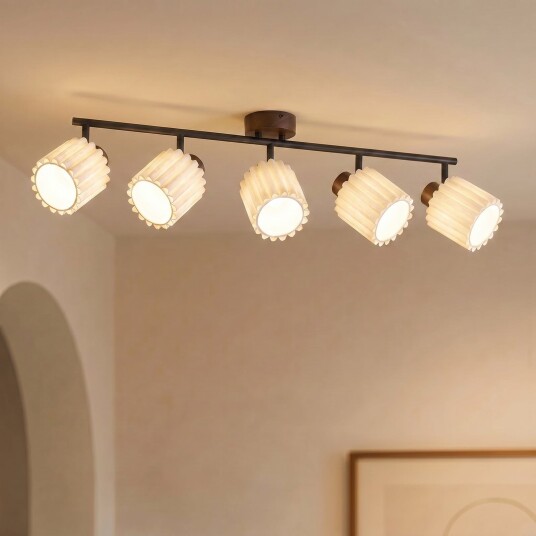 Taklampe Lindby Shiloh dimmbar Trefarget Stue Stoff / Tekstil Moderne 24.5 17 Trefarget