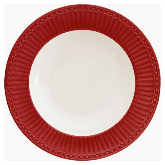 Greengate Alice dyp tallerken 21,5 cm 45 cl red