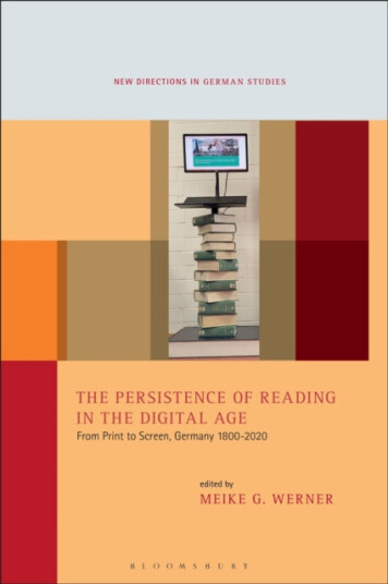 The Persistence of Reading in the Digital Age  From Print to Screen, Germany 18002020