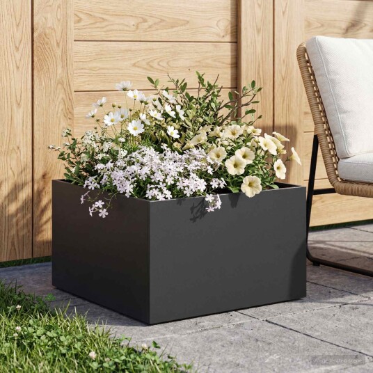vidaXL Hageblomsterpotte Svart 40 x 40 x 30 cm Kaldvalsestål