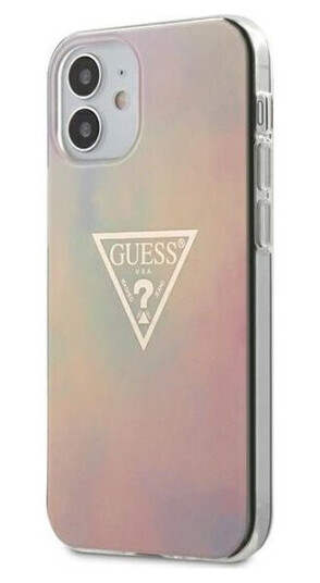 Back Panel Cover Guess  Iphone 12 Mini 5.4&Amp #039 &Amp #039  Gold Triangle Cover Pink