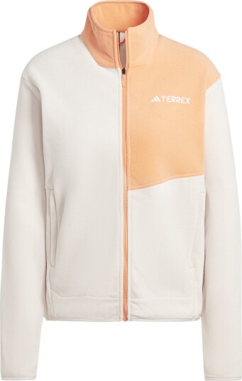 Adidas Women's Multi Full-Zip Fleece Jacket Putty Mauve/Amber Tint M