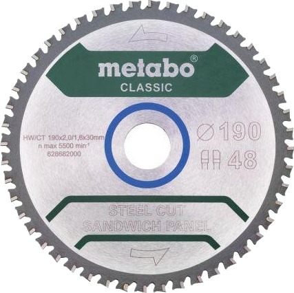 Metabo 628682000 Sirkelsagblad For Metall Eller Aluminium - 190x30mm, 48 Tenner