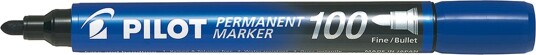 Pilot Permanent Marker 400 Markeringspenn rund spiss, 20-pakk Blå, Markere & markører