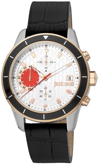 Just Cavalli Herreklokke JC1G215L0035 Classic Lær Ø42 mm Just Cavalli Herreklokke JC1G215L0035 Classic Lær Ø42 mm