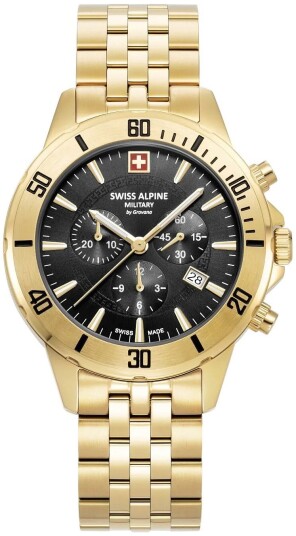 Swiss Alpine Military Herreklokke 7024.9117 Cruiser Sort/Gulltonet