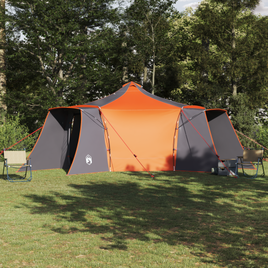 Tipi telt med tak Grå og Oransje 492 x 492 x 275 cm taft Tipi telt med tak Grå og Oransje 492 x 492 x 275 cm taft