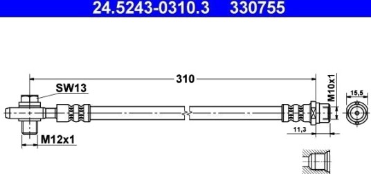 ATE 24.5243 0310.3 Bremseslange