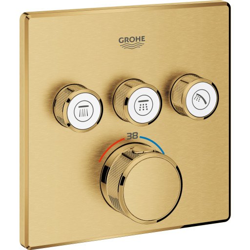 Grohe Grohtherm SmartControl Termostat Med 3 uttak, Brushed Cool Sunrise Grohe Grohtherm SmartControl Termostat Med 3 uttak, Brushed Cool Sunrise