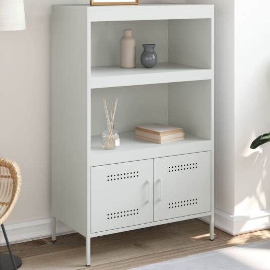 Highboard hvit 68x39x113 cm stål 8721102389375