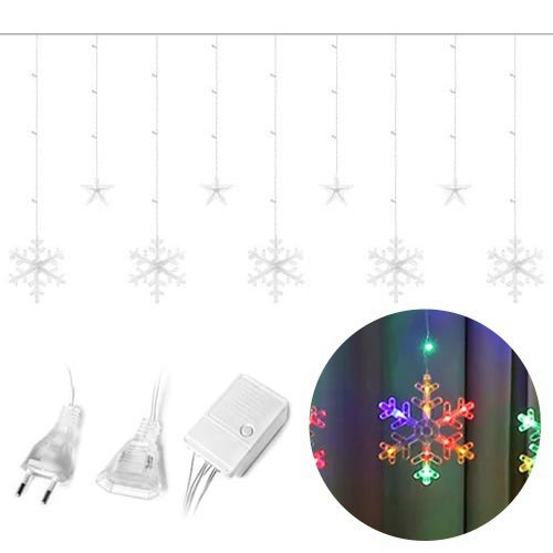 Selgro Lamper snøfnugg stjerner jul lys gardin 138 LED