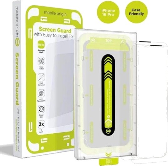 Mobile Origin Screen Guard with easy applicator - 2 pack - iPhone 16 Pro