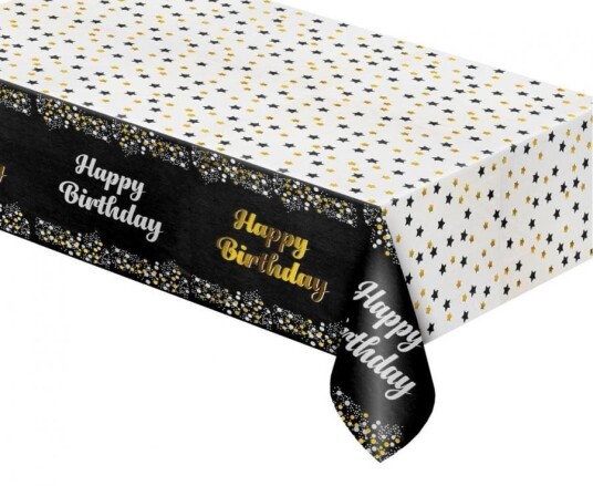 Bordsduk Happy Birthday - 137x183 cm