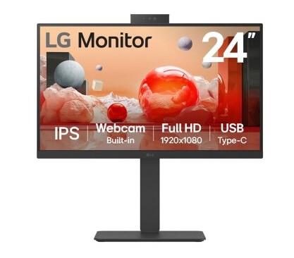 LG 24BA850-B 23.8" IPS FHD Skjerm med USB-C og Høyttalere - Sort LG 24BA850-B 23.8" IPS FHD Skjerm med USB-C og Høyttalere - Sort