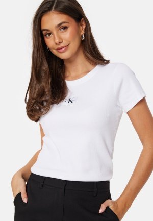 Calvin Klein Jeans Wowen Label Rib Slim Tee YAF Bright White XL