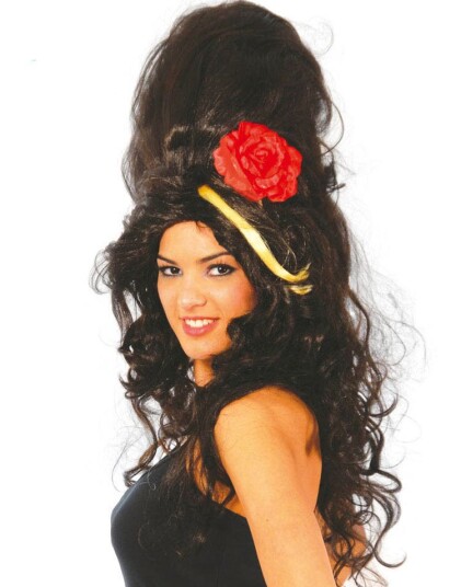 Fiestas Guirca Svart Amy Winehouse Inspirert Parykk