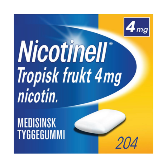 Nicotinell 4 mg tyggegummi Tropisk frukt 204 stk. Nicotinell 4 mg tyggegummi Tropisk frukt 204 stk.