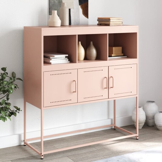 Skjenk rosa 100,5x39x107 cm kaldvalset stål 8721102634741