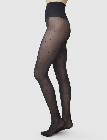Swedish Stockings Doris Dot Tights - Black - XS