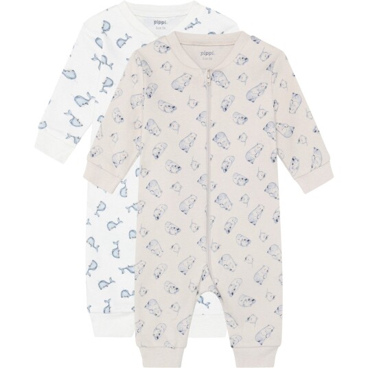 Pippi Flint Stone Natt Drakt Zipper 2 Pack 74