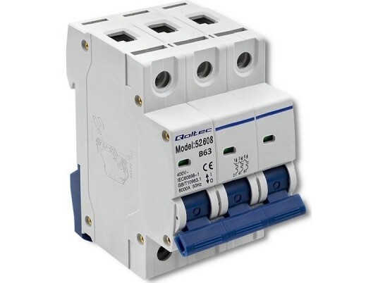 Qoltec B63 Effektbryter | Sikring | Ac | 63A | 3P