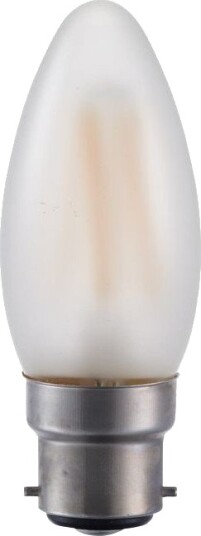Spl BA22d 4W LED kronepære   C35 380lm dimbar matt glass 2500K   Dimbar : Dimbar Kulør : Ekstra varm